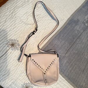 Simply Vera Vera Wang Studded Flap Leather Saddle Crossbody Bag